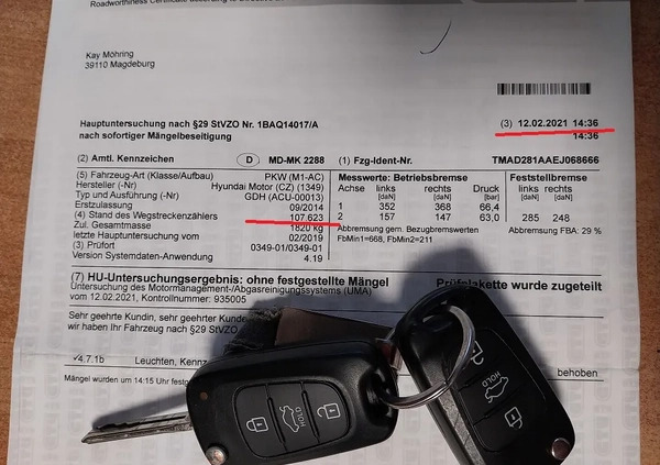 Hyundai I30 cena 34990 przebieg: 156000, rok produkcji 2014 z Brańsk małe 667